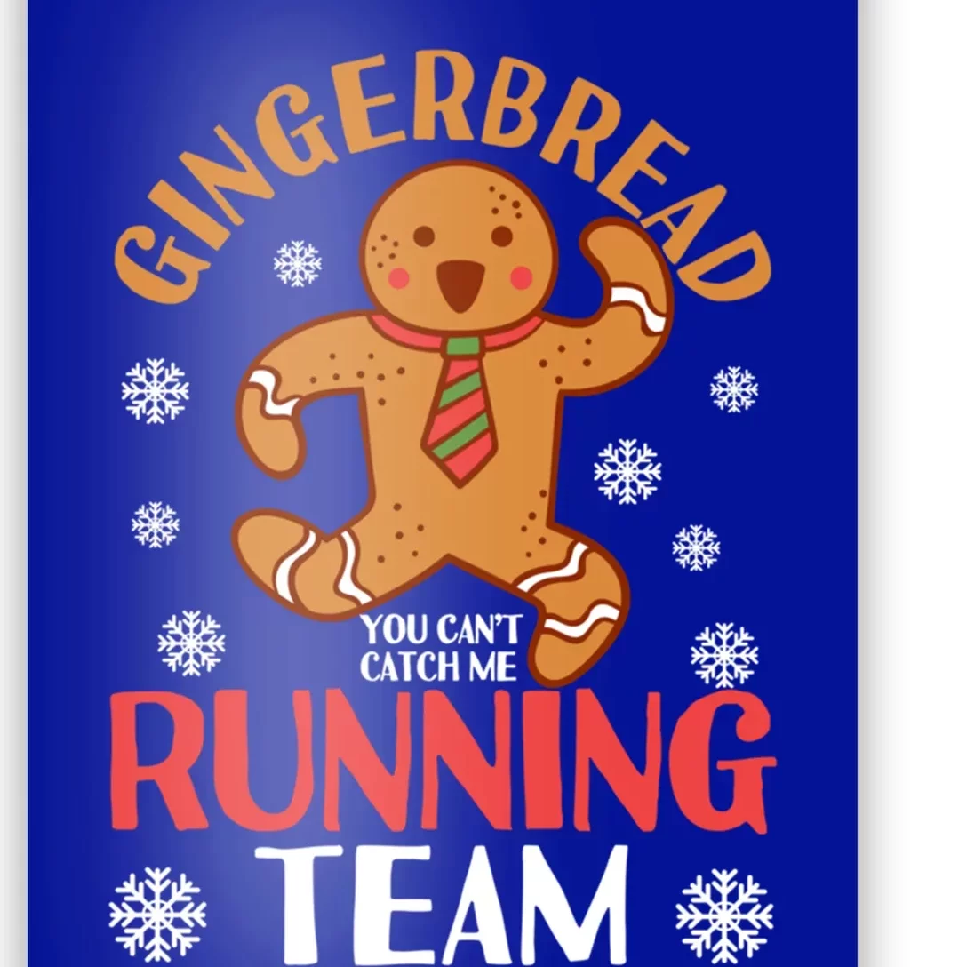 Gingerbread Running Team You CanT Catch Me Christmas Cookie Gift Poster