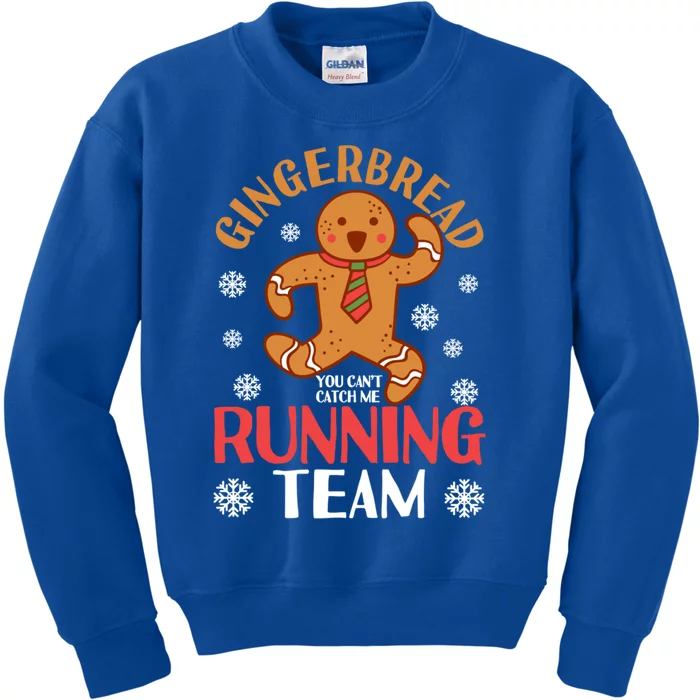 Gingerbread Running Team You CanT Catch Me Christmas Cookie Gift Kids Sweatshirt