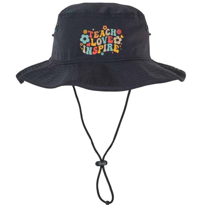 Groovy Retro Teach Love Inspire Back To School Teachers Legacy Cool Fit Booney Bucket Hat