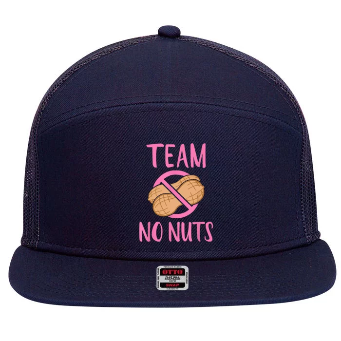 Gender Reveal Team No Nuts Girl Matching Family Baby Party 7 Panel Mesh Trucker Snapback Hat