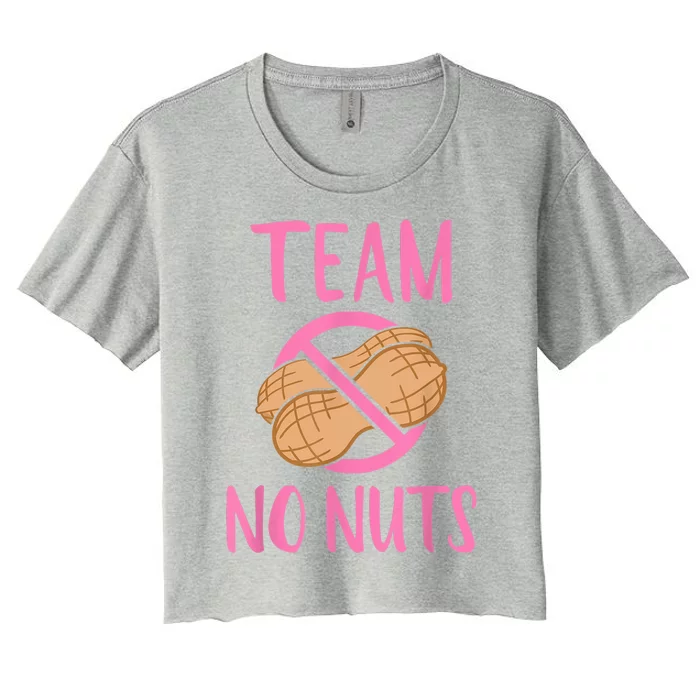 Gender Reveal Team No Nuts Girl Matching Family Baby Party Women's Crop Top Tee