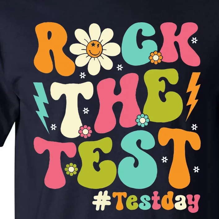 Groovy Rock The Test Motivational Retro Teachers Testing Day Tall T-Shirt