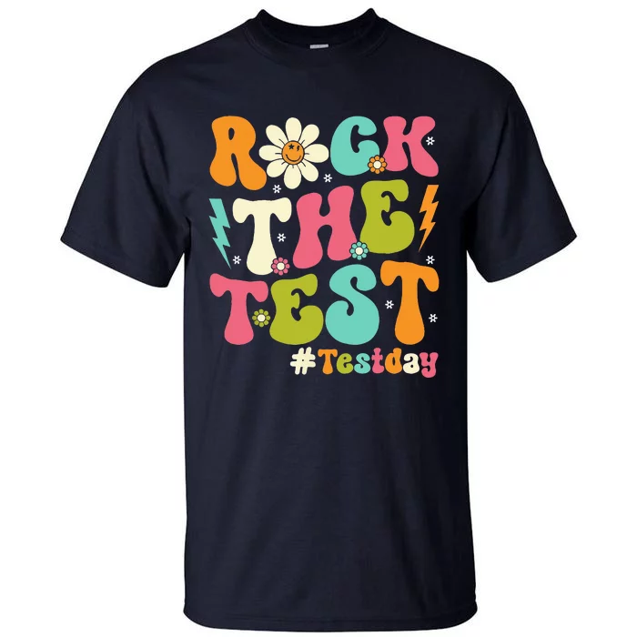 Groovy Rock The Test Motivational Retro Teachers Testing Day Tall T-Shirt