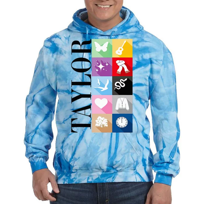 Girl Retro Taylor First Name Personalized Groovy Birthday Tie Dye Hoodie