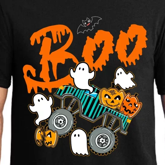 Ghost Riders Truck Monster Pumpkin Ghost Gift Pajama Set