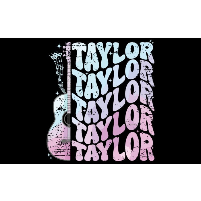 Girl Retro Taylor First Name Personalized Groovy 80s Pink Bumper Sticker