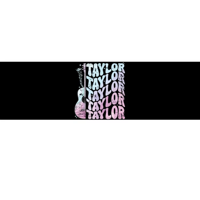 Girl Retro Taylor First Name Personalized Groovy 80s Pink Bumper Sticker