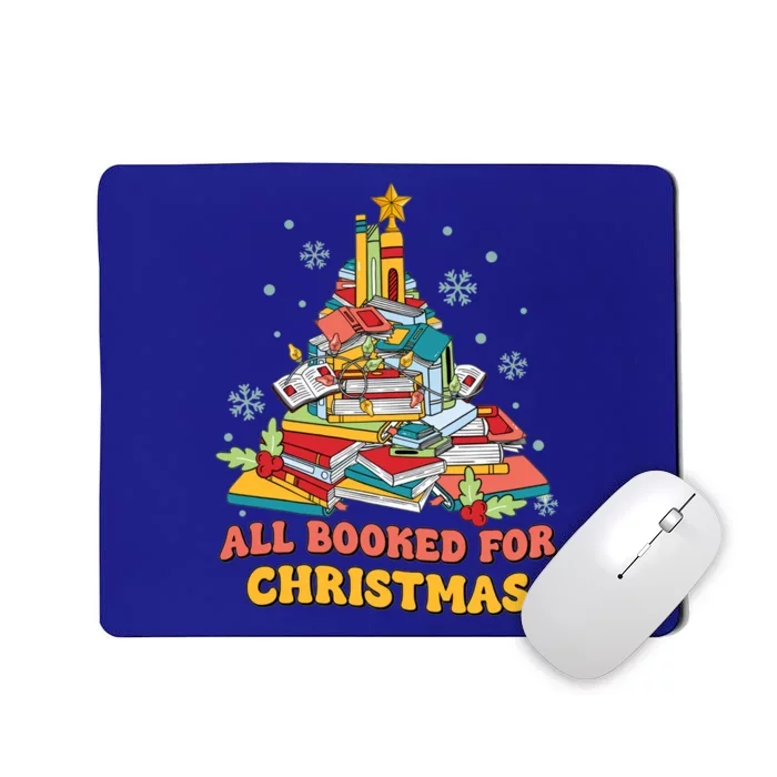 Groovy Reading Teacher Christmas Tree Librarian Book Lover Gift Mousepad