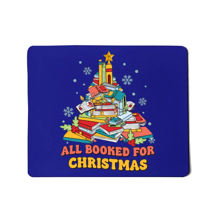 Groovy Reading Teacher Christmas Tree Librarian Book Lover Gift Mousepad