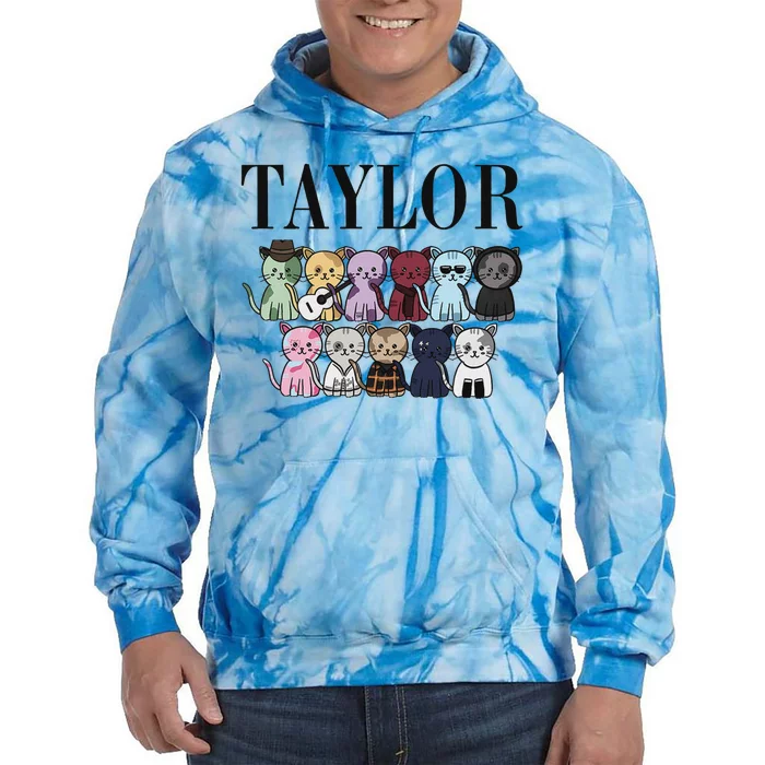 Girl Retro Taylor First Name Personalized Groovy Birthday Tie Dye Hoodie