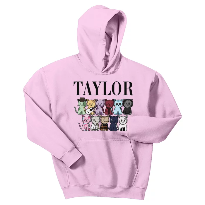 Girl Retro Taylor First Name Personalized Groovy Birthday Kids Hoodie