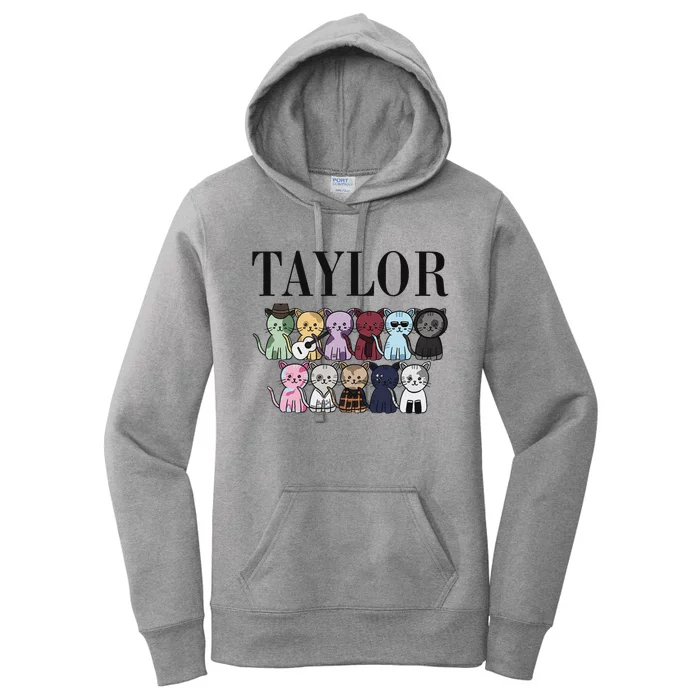 Girl Retro Taylor First Name Personalized Groovy Birthday Women's Pullover Hoodie