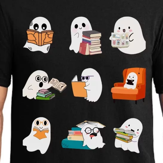 Ghost Reading Teacher Halloween Librarian Book Lover Pajama Set