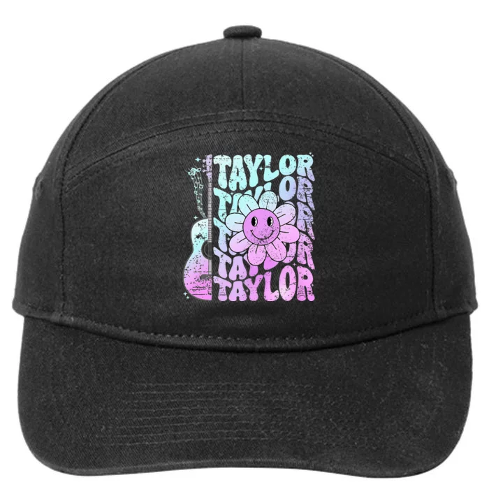 Girl Retro Taylor First Name Personalized 7-Panel Snapback Hat