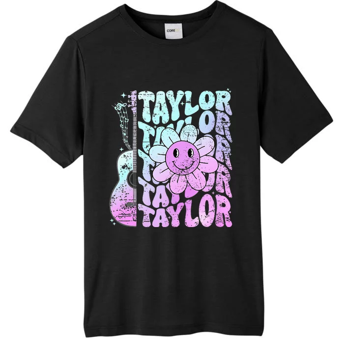 Girl Retro Taylor First Name Personalized ChromaSoft Performance T-Shirt