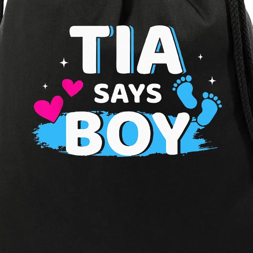 Gender reveal tia says matching family baby party Drawstring Bag