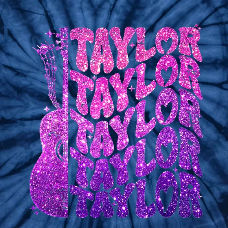 Girl Retro TâYlor First Name Personalized Groovy 80S Pink Tie-Dye T-Shirt