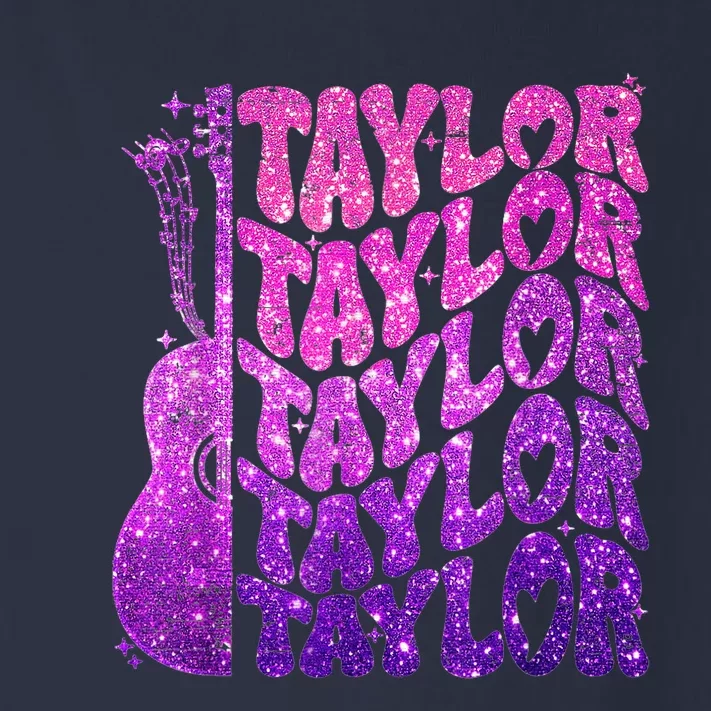 Girl Retro TâYlor First Name Personalized Groovy 80S Pink Toddler Long Sleeve Shirt