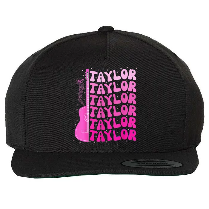 Girl Retro Taylor First Name Personalized Birthday Wool Snapback Cap