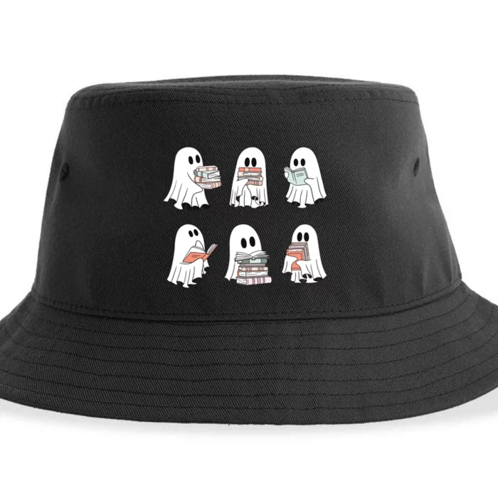 Ghost Reading Teacher Halloween Costume Librarian Book Lover Sustainable Bucket Hat