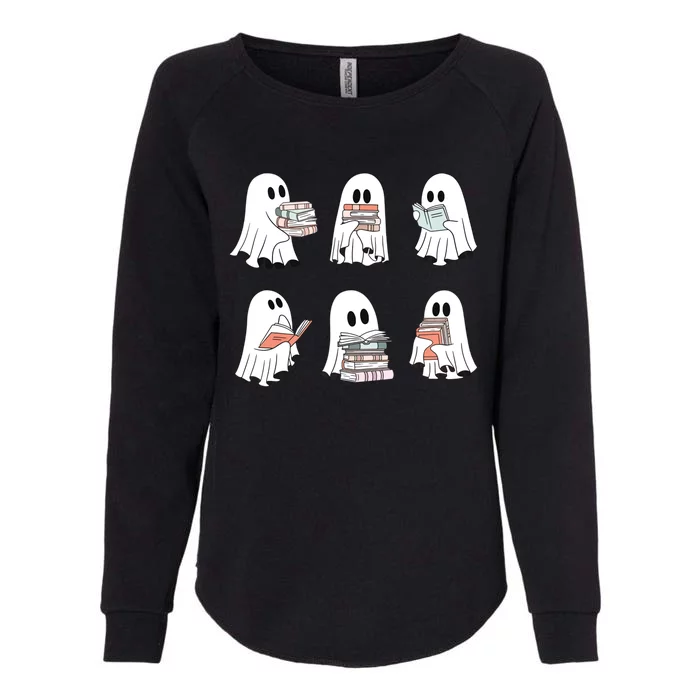 Ghost Reading Teacher Halloween Costume Librarian Book Lover Womens California Wash Sweatshirt