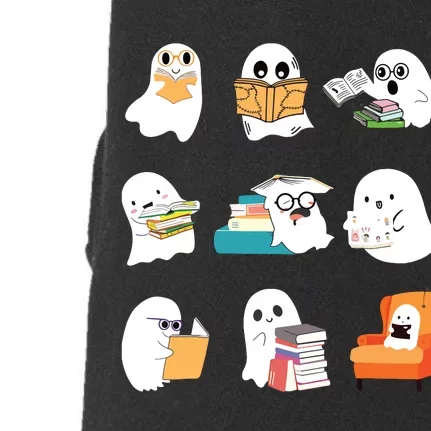 Ghost Reading Teacher Halloween Librarian Book Lover School Doggie 3-End Fleece Hoodie