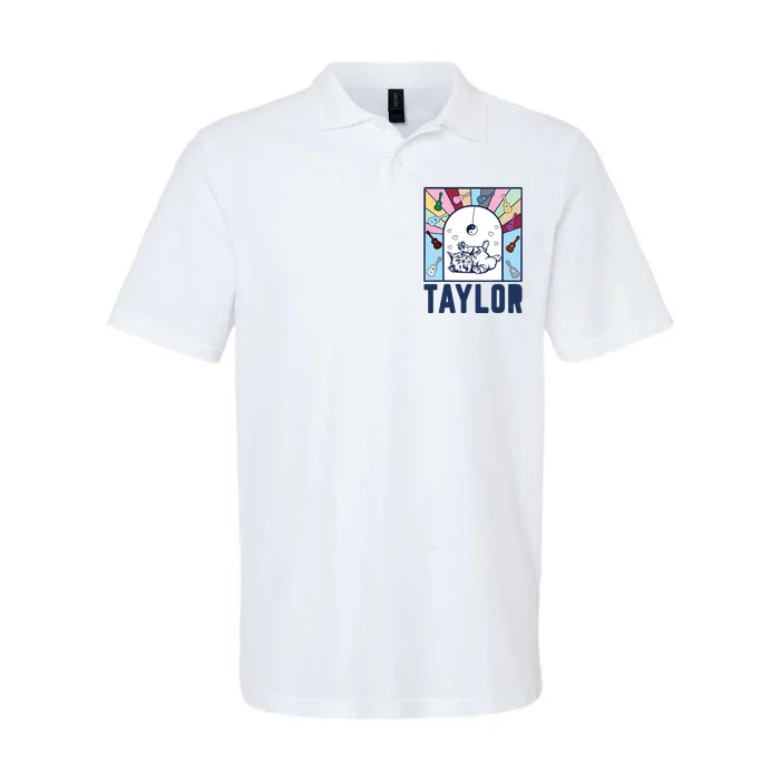 Girl Retro Taylor First Name Personalized Groovy Birthday Softstyle Adult Sport Polo