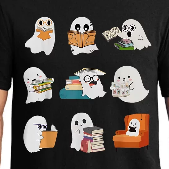 Ghost Reading Teacher Halloween Librarian Book Lover School Pajama Set