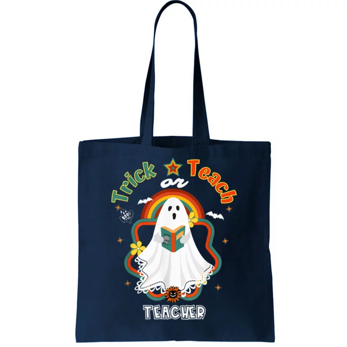 Groovy Retro Teacher Halloween Trick or Teach for professor Tote Bag