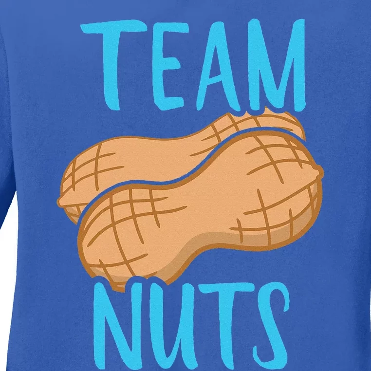 Gender Reveal Team Nuts Matching Family Baby Party Ladies Long Sleeve Shirt