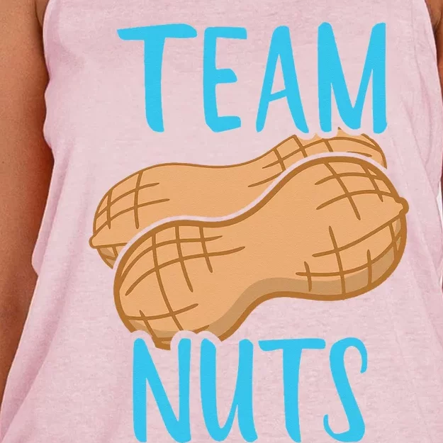 Gender Reveal Team Nuts Matching Family Baby Party Women's Knotted Racerback Tank