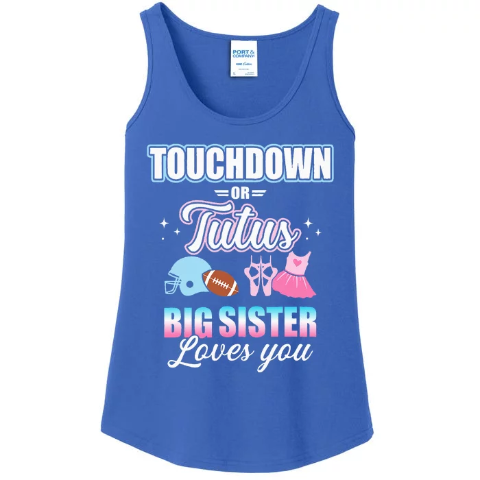 Gender Reveal Touchdowns Or Tutus Sister Matching Party Ladies Essential Tank