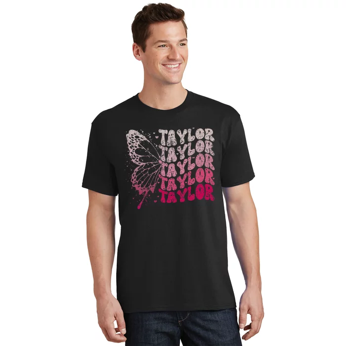 Girl Retro Taylor First Name Personalized T-Shirt