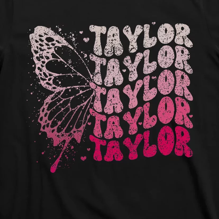 Girl Retro Taylor First Name Personalized T-Shirt