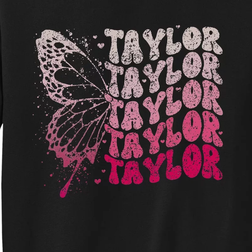 Girl Retro Taylor First Name Personalized Tall Sweatshirt