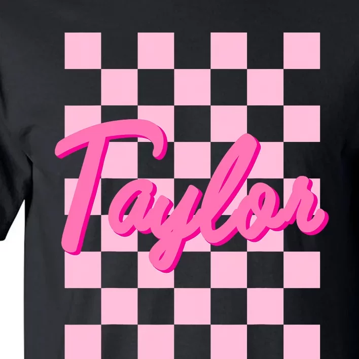 Girl Retro Taylor First Name Personalized Tall T-Shirt