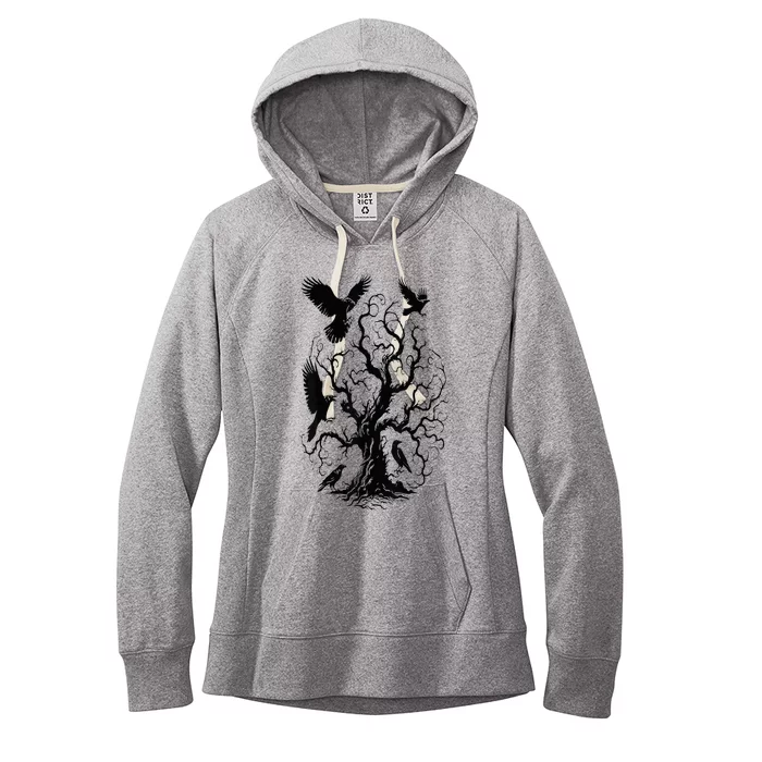 Gothic Raven Tree Women's Fleece Hoodie