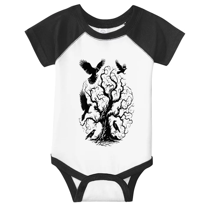 Gothic Raven Tree Infant Baby Jersey Bodysuit