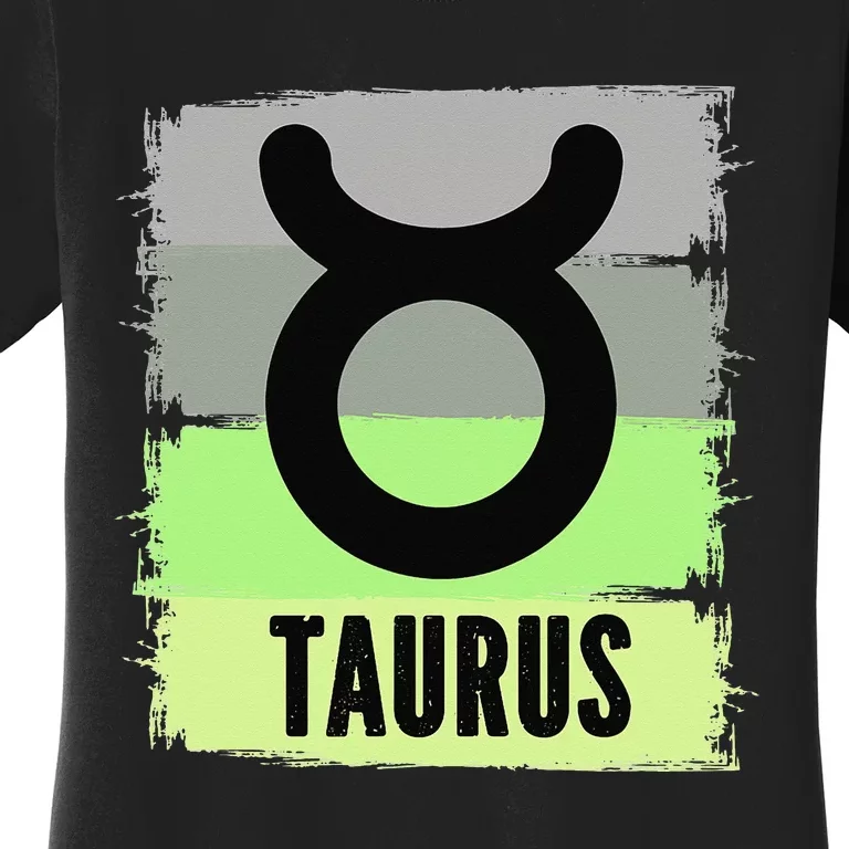 Green Retro Taurus Zodiac Birthday Born In May April Kings Women's T-Shirt