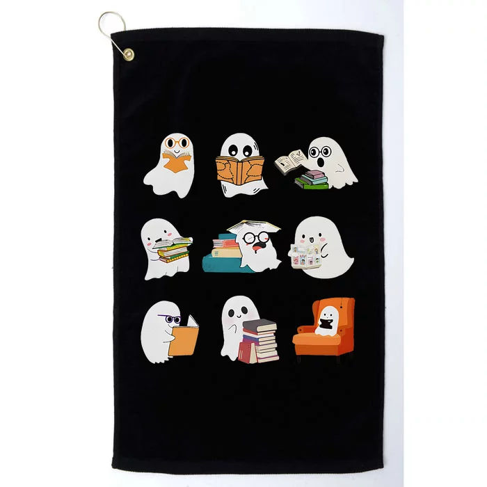 Ghost Reading Teacher Halloween Librarian Book Lover School Platinum Collection Golf Towel