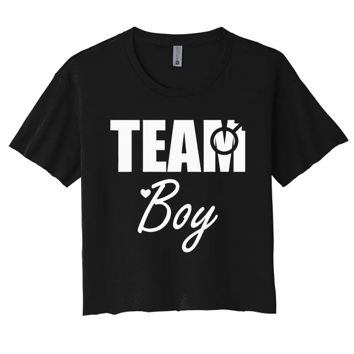 Gender Reveal Team Gender Reveal Baby Shower Women's Crop Top Tee