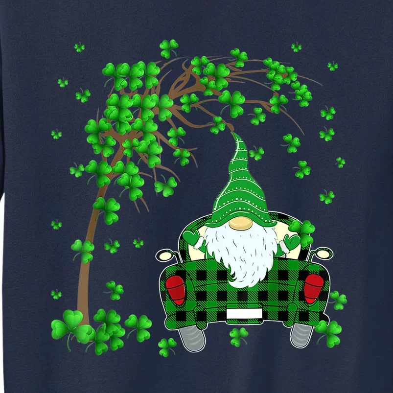 Gnome Riding Truck Happy Saint Patrick's Day Shamrock Tree Sweatshirt