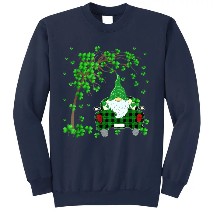 Gnome Riding Truck Happy Saint Patrick's Day Shamrock Tree Sweatshirt