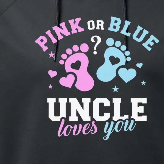 Gender reveal uncle Performance Fleece Hoodie