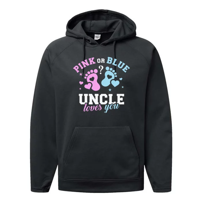 Gender reveal uncle Performance Fleece Hoodie