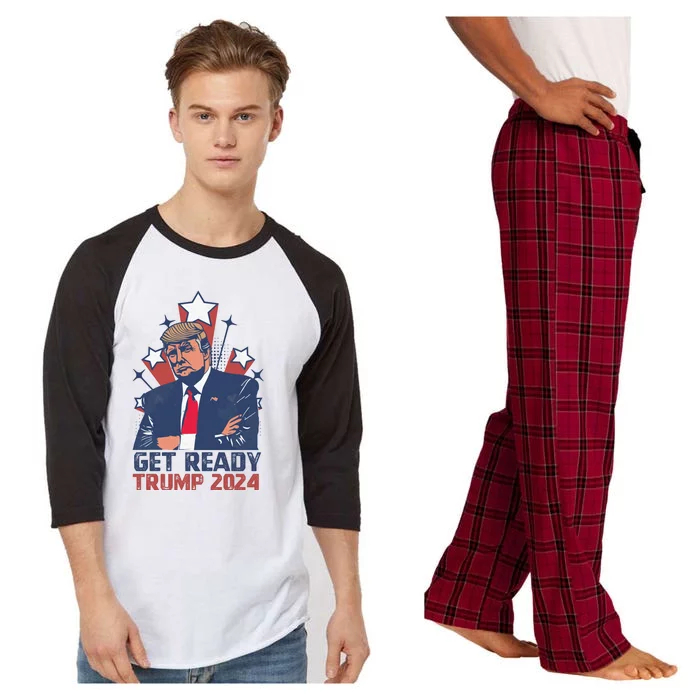 Get Ready: USA Donald Trump 2024 Presidential Election Raglan Sleeve Pajama Set