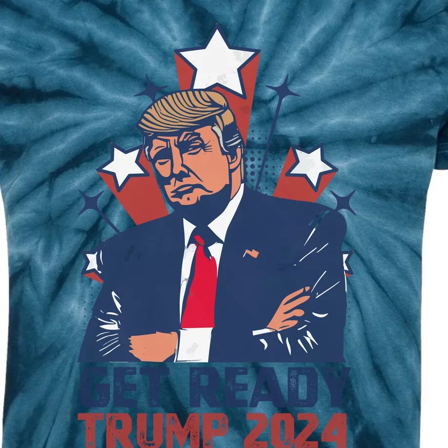 Get Ready: USA Donald Trump 2024 Presidential Election Kids Tie-Dye T-Shirt