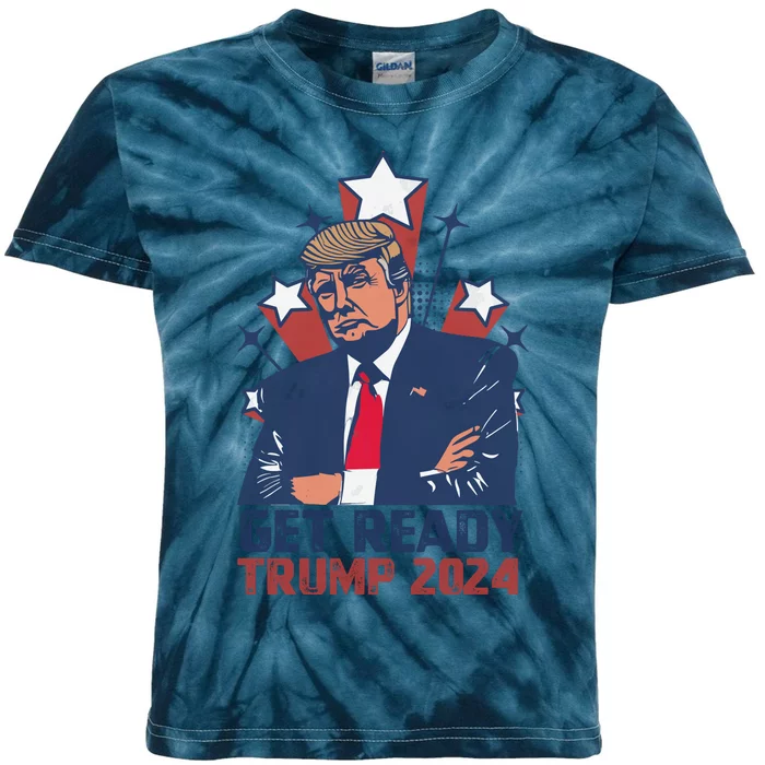 Get Ready: USA Donald Trump 2024 Presidential Election Kids Tie-Dye T-Shirt