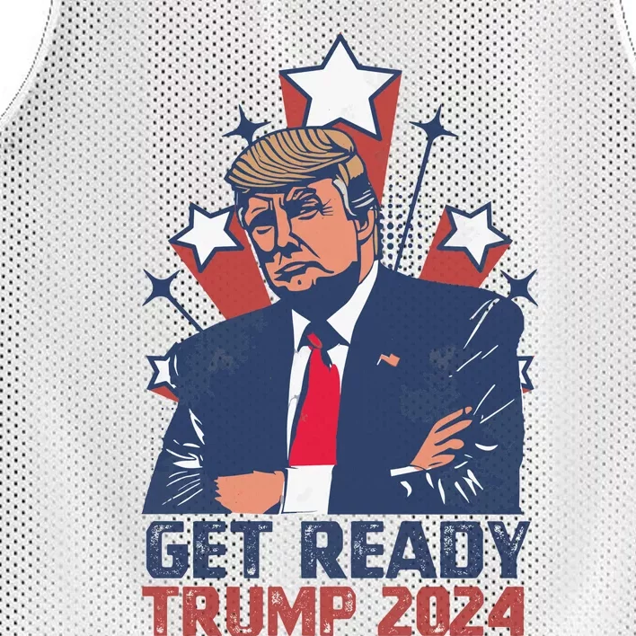 Get Ready: USA Donald Trump 2024 Presidential Election Mesh Reversible Basketball Jersey Tank