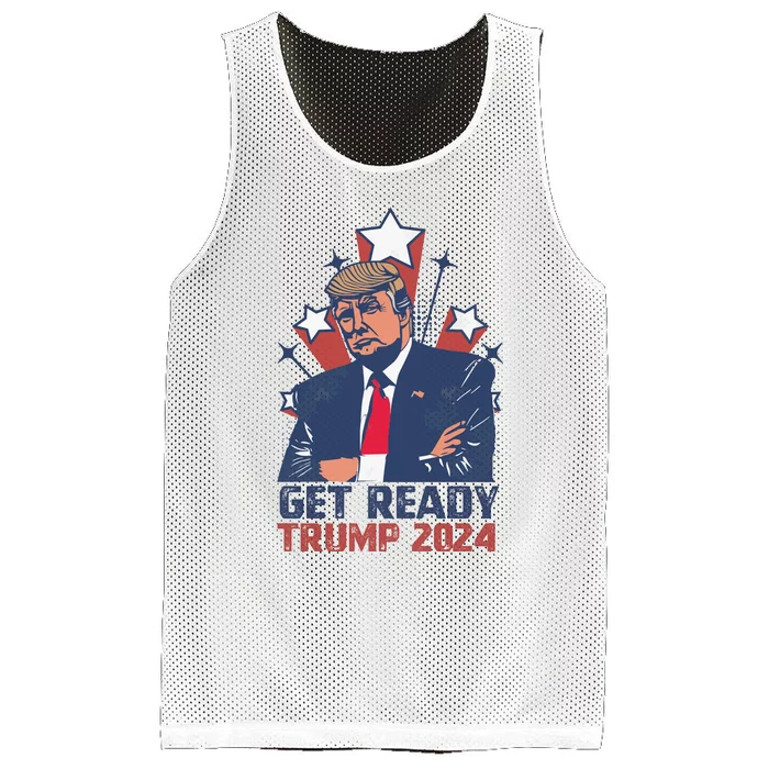 Get Ready: USA Donald Trump 2024 Presidential Election Mesh Reversible Basketball Jersey Tank